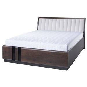 Dvoulůžková postel Porti 76 160x200 z masivu dub čokoládový/světle béžová vyobraziť