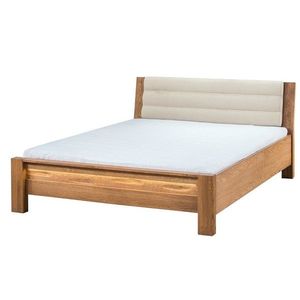 Dvoulůžková postel Velvet II 76 160x200 z masivu s LED osvětlením dub Rustikal/béžová vyobraziť