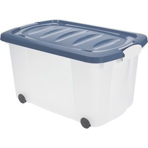 Úložný box s kolieskami, 60 x 39 x 32 cm, modrá vyobraziť