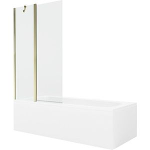 MEXEN/S - Vega obdĺžniková vaňa 170 x 70 cm s panelom + vaňová zástena 100, transparent, zlatá 550117070X9410115000 vyobraziť