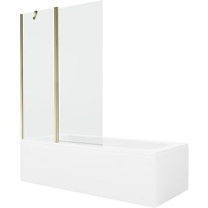 MEXEN/S - Vega obdĺžniková vaňa 180 x 80 cm s panelom + vaňová zástena 120, transparent, zlatá 550118080X9412115000 vyobraziť