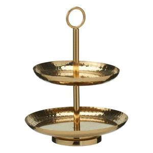 Dvoupatrový podnos GOLD 20 cm zlatý vyobraziť
