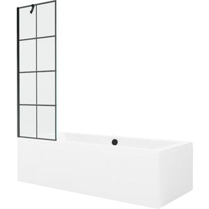 MEXEN/S - Cube obdĺžniková vaňa 170 x 80 cm s panelom + vaňová zástena 60, čierna vzor 550517080X9506007077 vyobraziť