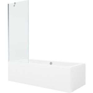 MEXEN/S - Cube obdĺžniková vaňa 170 x 80 cm s panelom + vaňová zástena 70, transparent, chróm 550517080X9507000001 vyobraziť