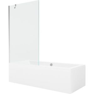 MEXEN/S - Cube obdĺžniková vaňa 170 x 80 cm s panelom + vaňová zástena 100, transparent, chróm 550517080X9510000001 vyobraziť