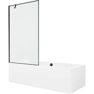 MEXEN/S - Cube obdĺžniková vaňa 170 x 80 cm s panelom + vaňová zástena 100, čierna vzor 550517080X9510007070 vyobraziť