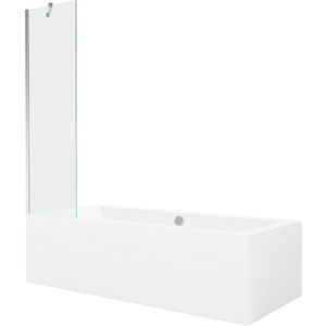 MEXEN/S - Cube obdĺžniková vaňa 180 x 80 cm s panelom + vaňová zástena 50, transparent, chróm 550518080X9505000001 vyobraziť