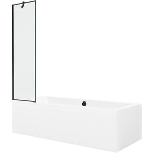 MEXEN/S - Cube obdĺžniková vaňa 180 x 80 cm s panelom + vaňová zástena 50, čierna vzor 550518080X9505007070 vyobraziť