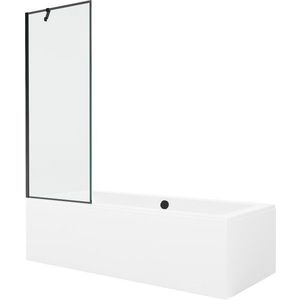 MEXEN/S - Cube obdĺžniková vaňa 180 x 80 cm s panelom + vaňová zástena 70, čierna vzor 550518080X9507007070 vyobraziť