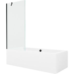 MEXEN/S - Cube obdĺžniková vaňa 180 x 80 cm s panelom + vaňová zástena 80, transparent, čierna 550518080X9508000070 vyobraziť