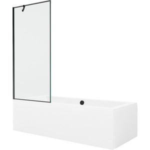 MEXEN/S - Cube obdĺžniková vaňa 180 x 80 cm s panelom + vaňová zástena 80, čierna vzor 550518080X9508007070 vyobraziť