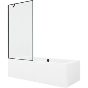 MEXEN/S - Cube obdĺžniková vaňa 180 x 80 cm s panelom + vaňová zástena 90, čierna vzor 550518080X9509007070 vyobraziť