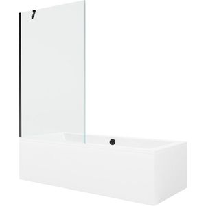MEXEN/S - Cube obdĺžniková vaňa 180 x 80 cm s panelom + vaňová zástena 100, transparent, čierna 550518080X9510000070 vyobraziť