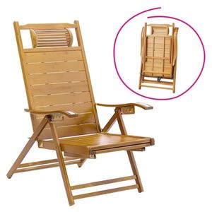 Zahradní polohovací křeslo, přírodní, bambus , VARDON vyobraziť