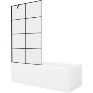 MEXEN/S - Cubik obdĺžniková vaňa 150 x 70 cm s panelom + vaňová zástena 100, čierna vzor 550315070X9510007077 vyobraziť