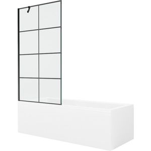 MEXEN/S - Cubik obdĺžniková vaňa 160 x 70 cm s panelom + vaňová zástena 90, čierna vzor 550316070X9509007077 vyobraziť