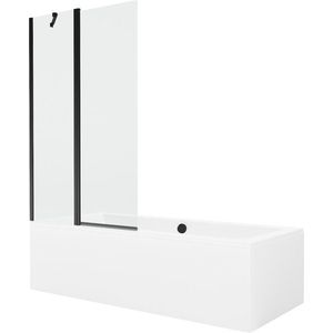MEXEN/S - Cube obdĺžniková vaňa 180 x 80 cm s panelom + vaňová zástena 100, transparent, čierna 550518080X9410117000 vyobraziť