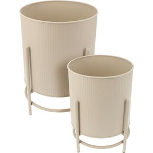 Súprava kovových stojanov na kvety Celano béžová, 2 ks vyobraziť