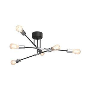 Luster na tyči FLAME 6xE27/60W/230V čierna/lesklý chróm 3910 vyobraziť