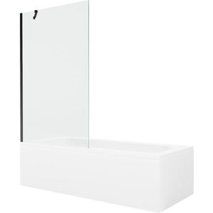 MEXEN/S - Vega obdĺžniková vaňa 160 x 70 cm s panelom + vaňová zástena 100, transparent, čierna 550116070X9510000070 vyobraziť