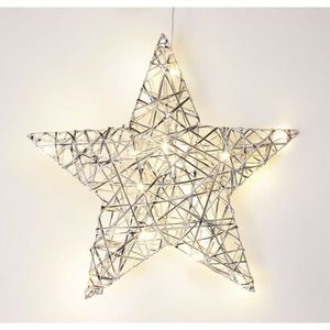 Vianočná svietiaca hviezda Silver, 30 x 30 cm, 20 micro LED, na batérie vyobraziť