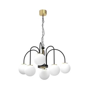 Luster na reťazi CAMBRIDGE 6xE14/60W/230V čierna/mosadz 3200 vyobraziť