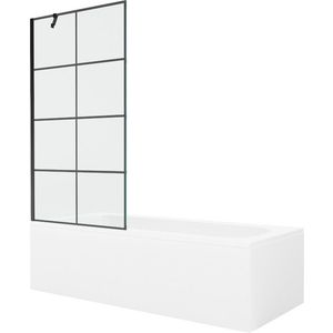 MEXEN/S - Vega obdĺžniková vaňa 170 x 70 cm s panelom + vaňová zástena 90, čierna vzor 550117077X9509007077 vyobraziť