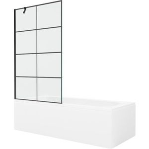 MEXEN/S - Vega obdĺžniková vaňa 170 x 70 cm s panelom + vaňová zástena 100, čierna vzor 550117077X9510007077 vyobraziť