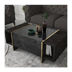 Konferenčný stolík VEYRON 37, 3x103, 8 cm čierna/zlatá 804TRH2825 vyobraziť