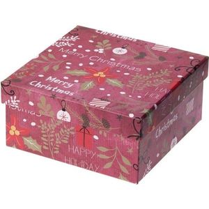 Darčekový vianočný box, červená, 14, 5x7x14, 5 cm vyobraziť