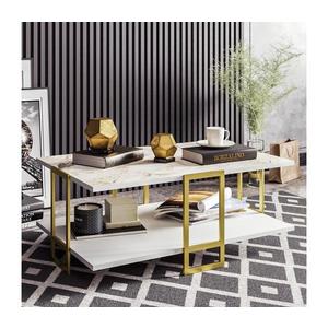 Konferenčný stolík POLKA 36, 6x91, 5 cm zlatá/biela 875ZNA2813 vyobraziť