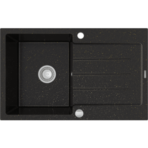 Granitový drez MEXEN BRUNO 79, 5 x 49, 5 cm čierny/zlatý vyobraziť