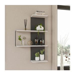 Nástenná polica CAMBEL 96x64 cm biela/antracit 854KLN1737 vyobraziť