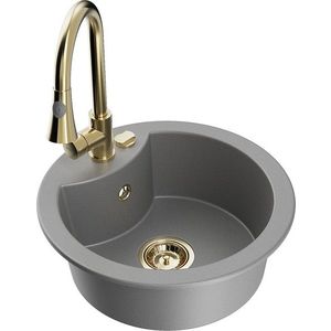 MEXEN/S MEXEN/S - Diego granitový drez 1-miska vrátane batérie Elia, šedá 6512-71-670101-50 vyobraziť