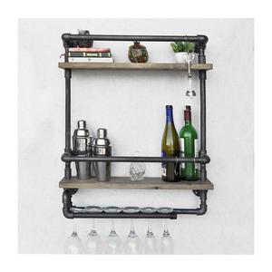 Nástenná polica BORU 67x60 cm hnedá/čierna 792EVL1818 vyobraziť