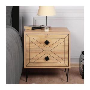 Nočný stolík LUNA 55x50 cm hnedá/čierna 854KLN3311 vyobraziť