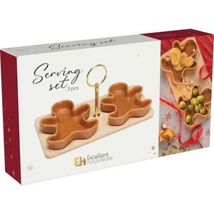 Súprava 2 servírovacích misiek s podnosom Perníčky vyobraziť
