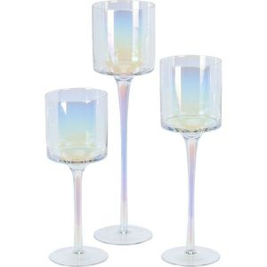 Súprava dekoratívnych sklenených svietnikov Home and Styling, 3 kusy vyobraziť