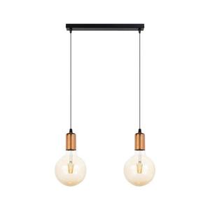 Luster na lanku MIROS 2xE27/60W/230V čierna/medená 0065 vyobraziť