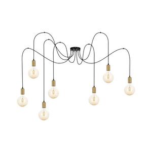 Luster na lanku MIROS 7xE27/60W/230V pavúk čierna/zlatá 0261 vyobraziť