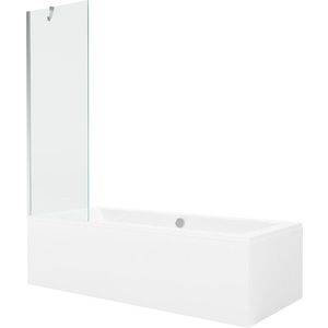 MEXEN/S - Cube obdĺžniková vaňa 170 x 80 cm s panelom + vaňová zástena 60, transparent, chróm 550517080X9506000001 vyobraziť