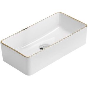 MEXEN - Nadia umývadlo na dosku 46 x 23, biela/zlatá hrana 21614605 vyobraziť