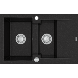 Granitový dřez MEXEN GASPAR černo-stříbrný vyobraziť
