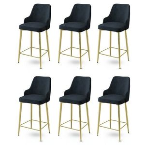 Súprava barových stoličiek Enox Anthracite and Gold, 6 ks, 6 ks vyobraziť