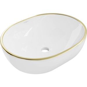 MEXEN - Viki umývadlo na dosku 48 x 35, biela/zlatá linka 21054805 vyobraziť