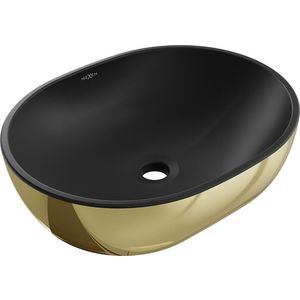 MEXEN - Viki umývadlo na dosku 48 x 35, čierna mat/zlatá 21054876 vyobraziť