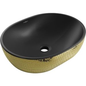 MEXEN - Viki umývadlo na dosku 48 x 35, čierna mat/zlatá vzor 21054878 vyobraziť