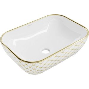 MEXEN - Rita umývadlo na dosku 45 x 32, biela/zlatá vzor 21084509 vyobraziť