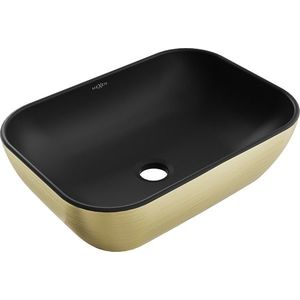 MEXEN - Rita umývadlo na dosku 45 x 32, čierna mat/zlatá vzor 21084577 vyobraziť