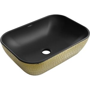 MEXEN - Rita umývadlo na dosku 45 x 32, čierna mat/zlatá vzor 21084578 vyobraziť